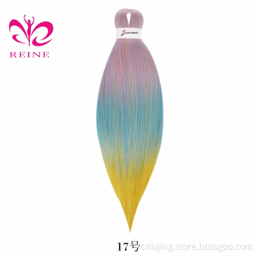 REINE Japanese Synthetic New Styles 100% Soft Pre stretched Layered Yaki braiding hair wholesale pre-stretched braid three color